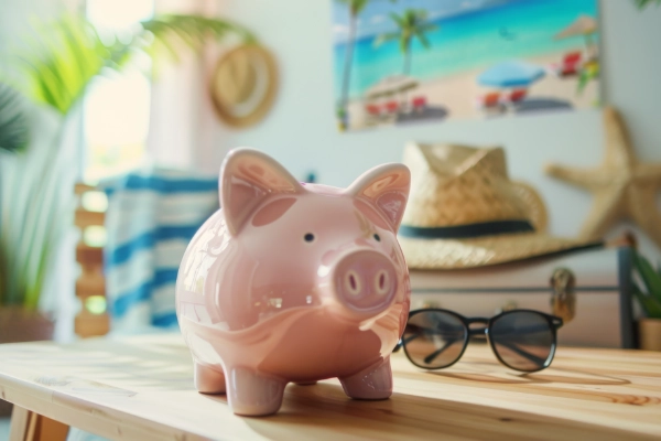 Piggy Bank And Sun Glasses 600X400