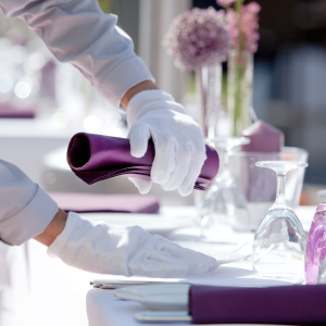 Linen Laundry Catered Event Purple Linens 300X300
