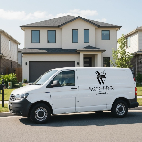 Woods Throne Delivery Van At House